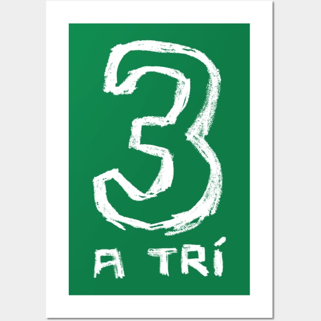 Number 3, Gaelic Irish Number, Three Wall Art by badlydrawnbabe